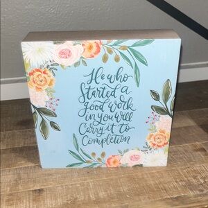 Floral Inspirational Block Decor